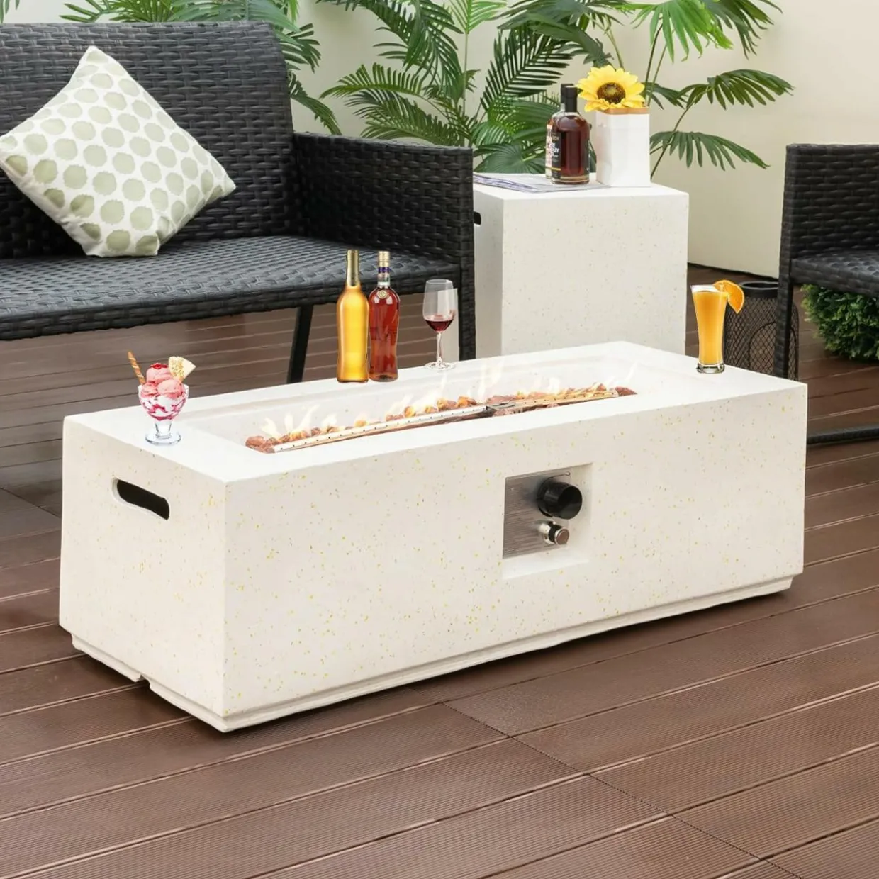 Tangkula 50,000 BTU Propane Fire Pit Table Set, 42