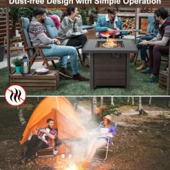 Tangkula 50,000 BTU Propane Fire Pit Table