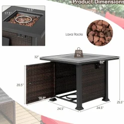 Tangkula 50,000 BTU Propane Fire Pit Table