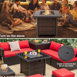 Tangkula 50,000 BTU Propane Fire Pit Table