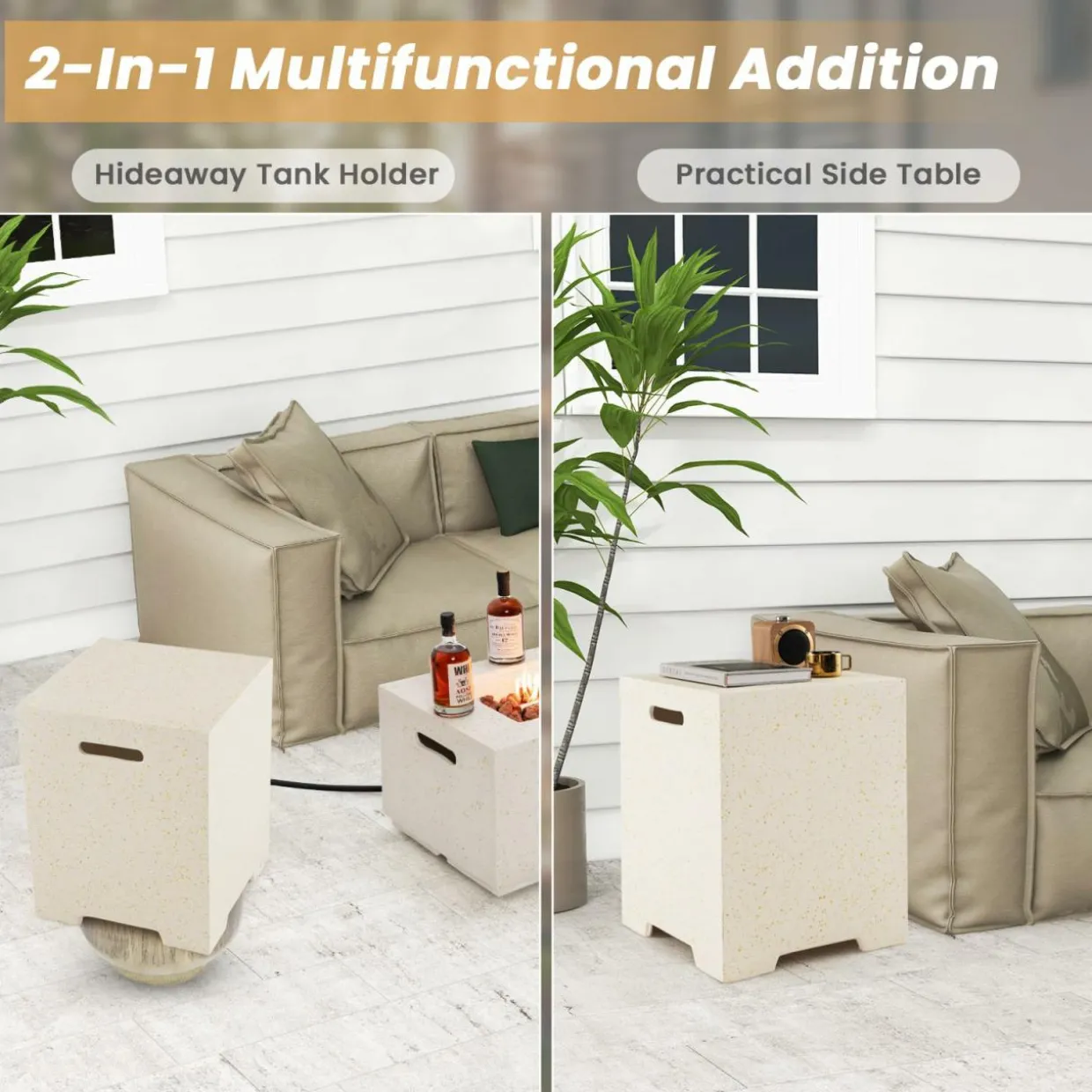 Tangkula 50,000 BTU Propane Fire Pit Table Set, 42