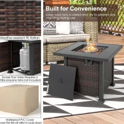 Tangkula 50,000 BTU Propane Fire Pit Table