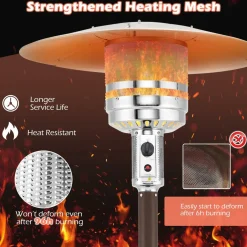 Tangkula 50,000 BTU Propane Outdoor Heater, Patio Heater with Strengthened Stainless Steel Burner