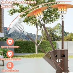 Tangkula 50,000 BTU Propane Outdoor Heater, Patio Heater with Strengthened Stainless Steel Burner