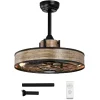 Tangkula 20" Caged Ceiling Fan with Light, Enclosed Ceiling Fan