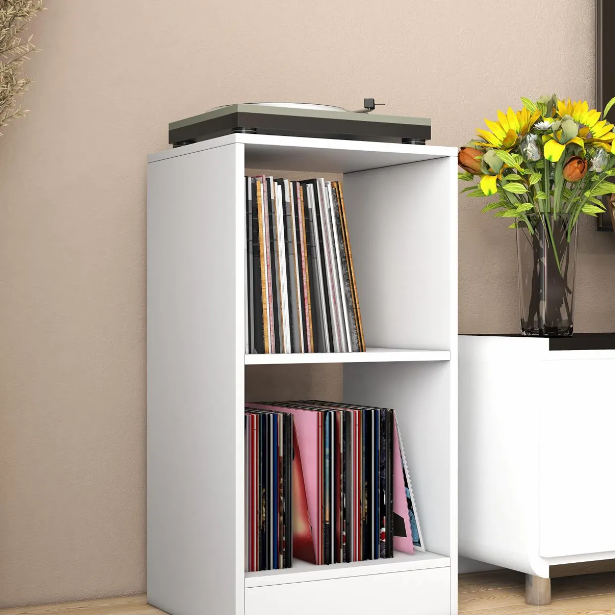 Tangkula 2 Cube Bookcase Set of 2, 2 Shelf Cube Bookshelf with Anti-toppling Device