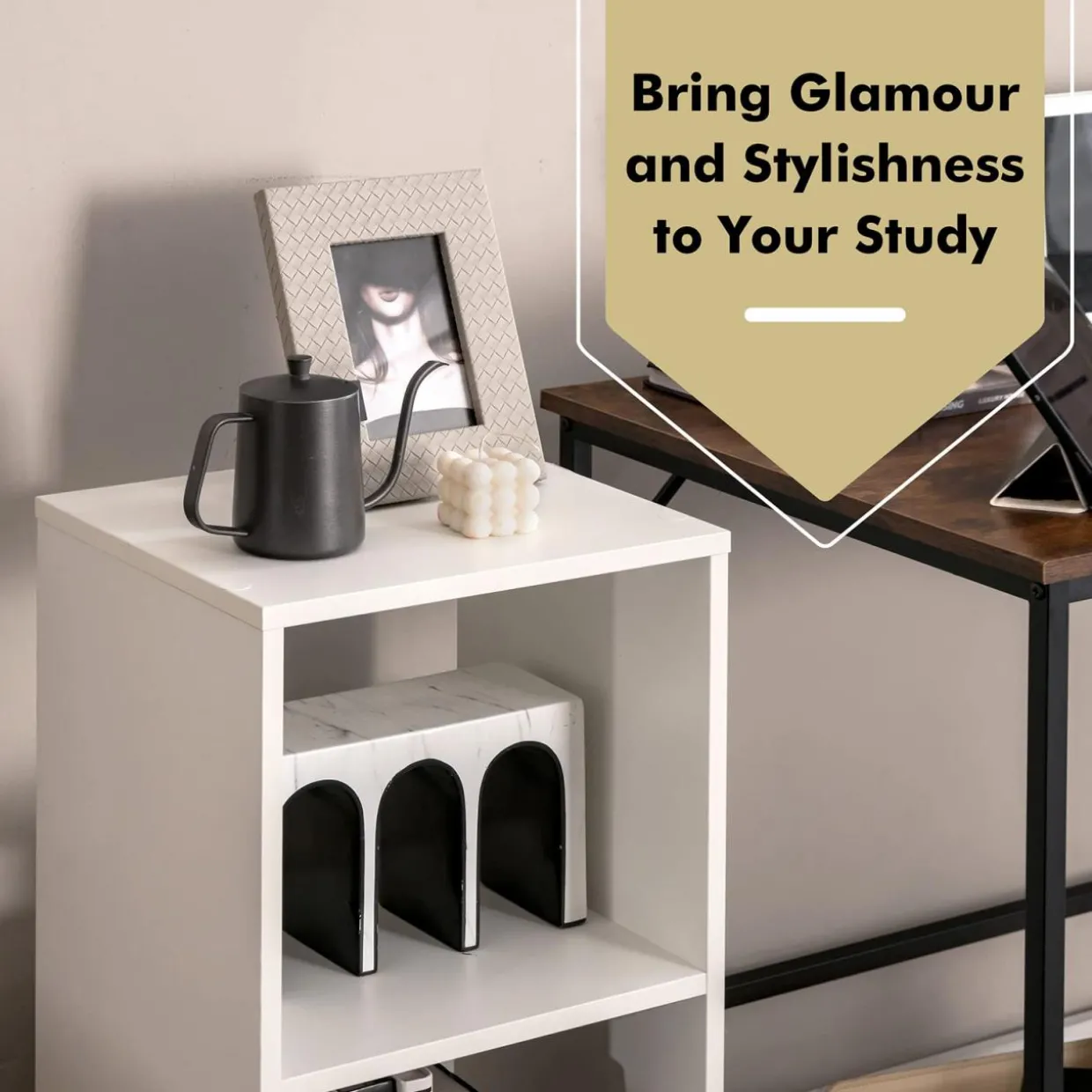Tangkula 2 Cube Bookcase Set of 2, 2 Shelf Cube Bookshelf with Anti-toppling Device