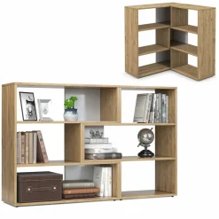 Tangkula 6 Cubes Bookcase, 2-Piece Separable Floor Standing Open Horizontal Bookshelf