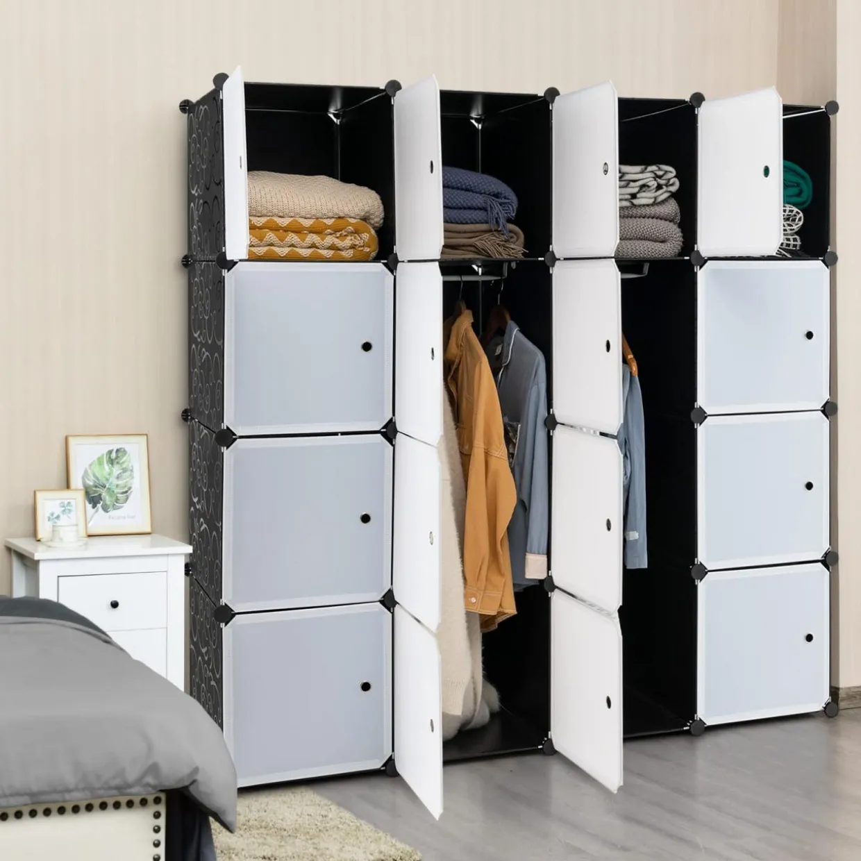 Tangkula 16 Cubes Portable Wardrobe Closet