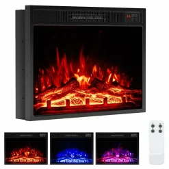 Tangkula 23" Electric Fireplace, 5,000 BTU Fireplace Insert with Remote Control