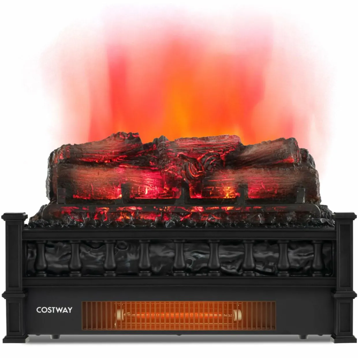 Tangkula 20" Electric Fireplace Log Set Heater with Adjustable Temp