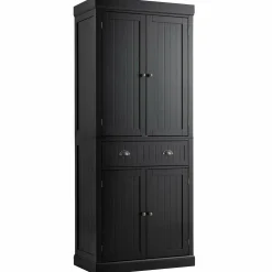 Tangkula 72" Freestanding Kitchen Pantry Cupboard Cabinet, Traditional Elegant Design
