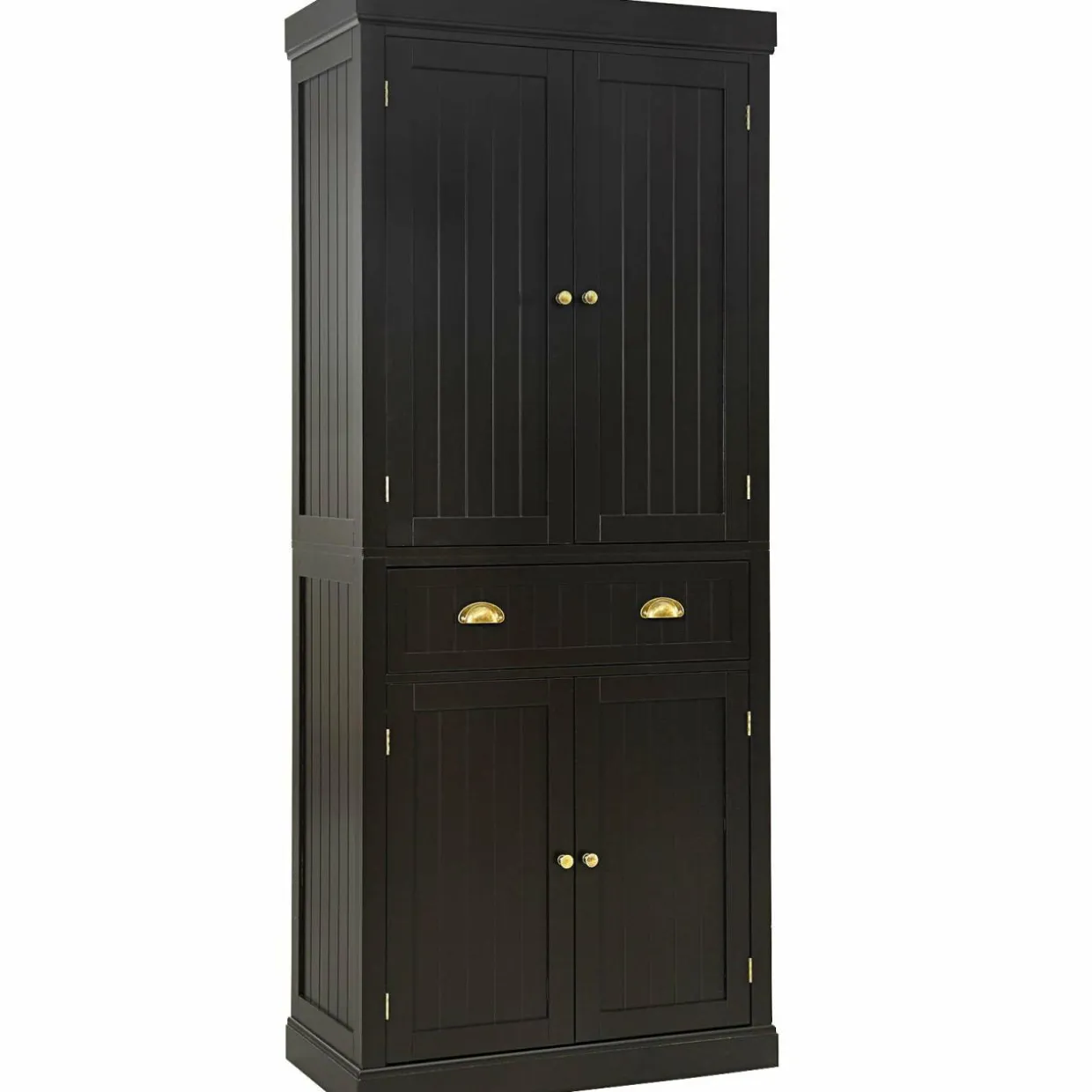 Tangkula 72" Freestanding Kitchen Pantry Cupboard Cabinet, Traditional Elegant Design