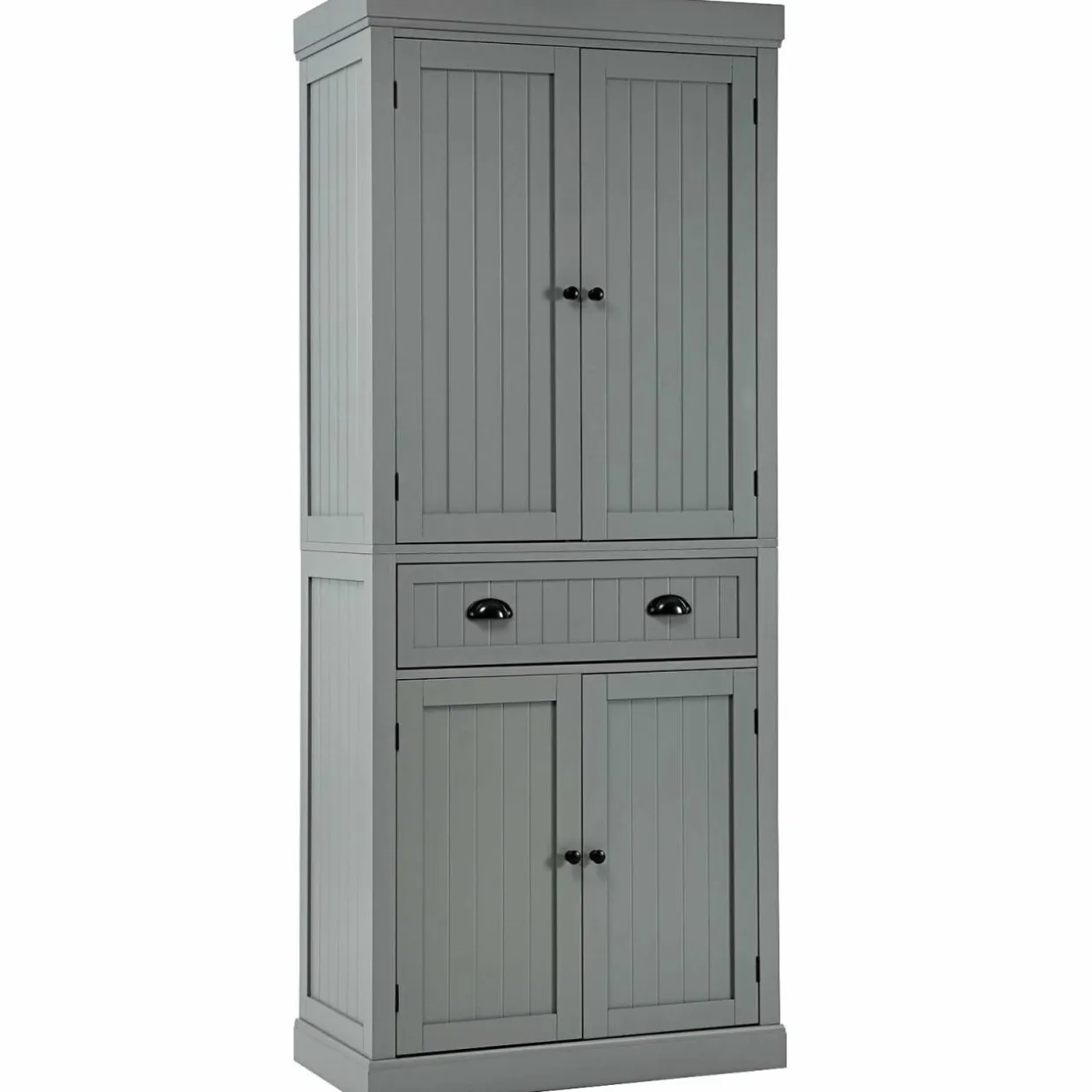 Tangkula 72" Freestanding Kitchen Pantry Cupboard Cabinet, Traditional Elegant Design