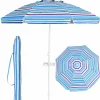 Tangkula 7.2 FT Beach Umbrella, Portable Beach Umbrella W/Sand Anchor & Tilt Mechanism, 8 Sturdy Rib & Premium Steel Pole, Carrying Bag