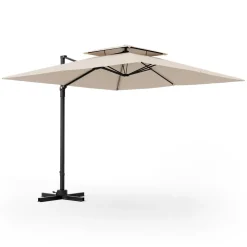TANGKULA 9.5 FT Cantilever Patio Umbrella, Outdoor Square Offset Umbrella with 360-degree Rotation