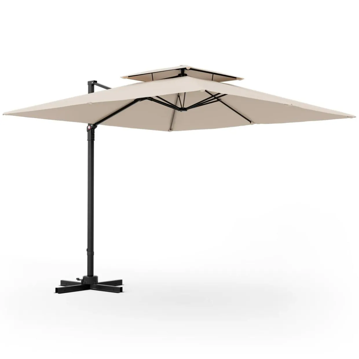 TANGKULA 9.5 FT Cantilever Patio Umbrella, Outdoor Square Offset Umbrella with 360-degree Rotation