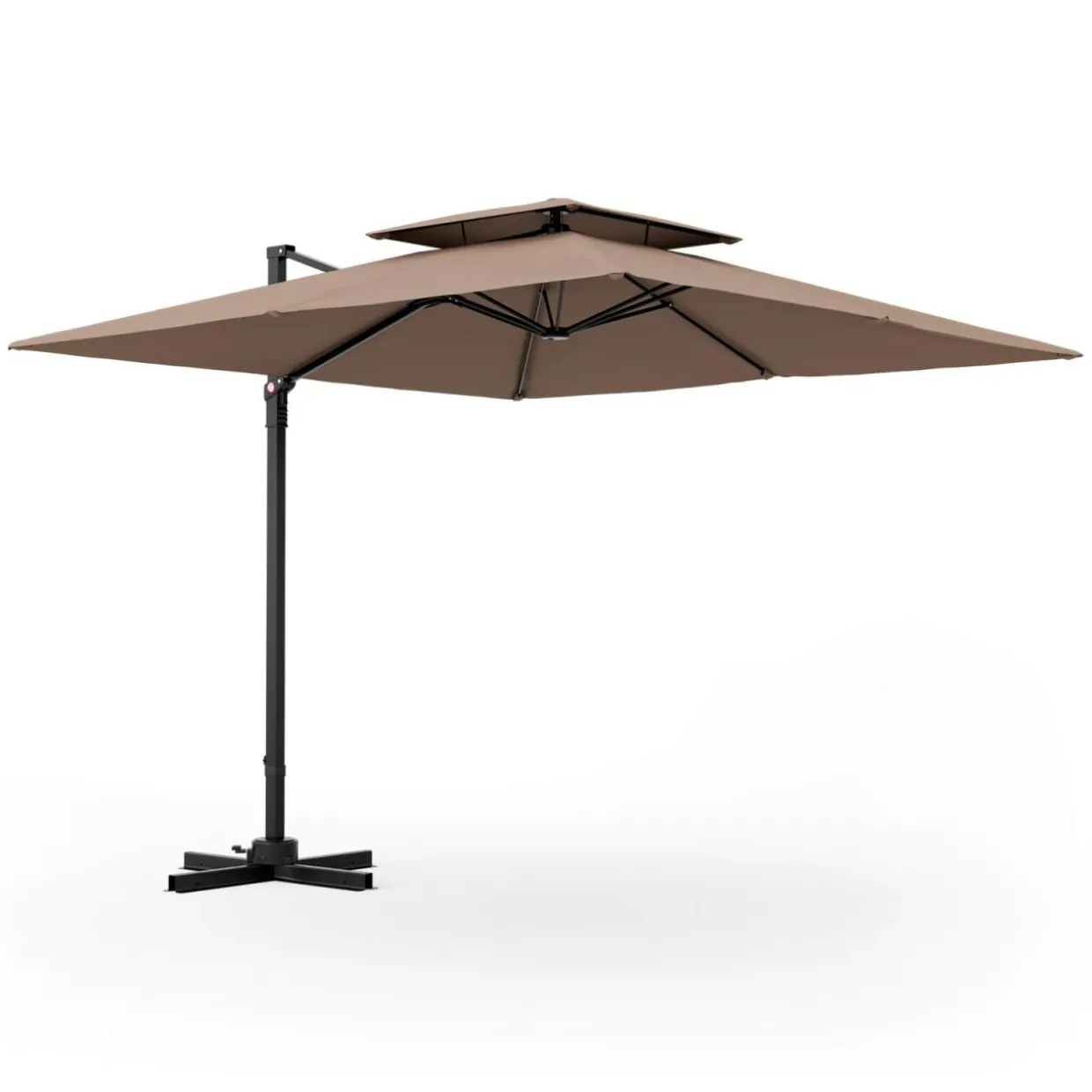 TANGKULA 9.5 FT Cantilever Patio Umbrella, Outdoor Square Offset Umbrella with 360-degree Rotation