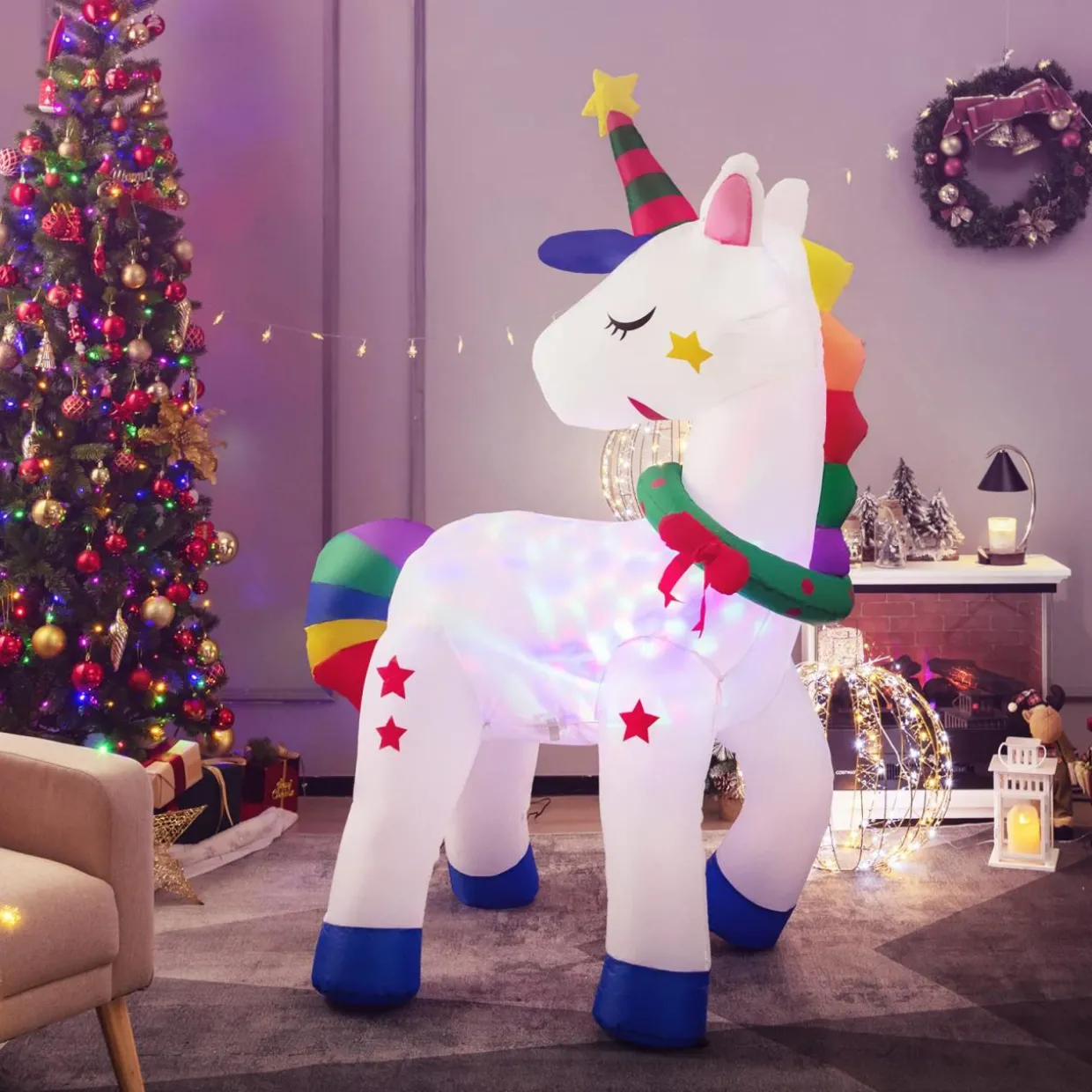 Tangkula 6 FT Christmas Magic Unicorn