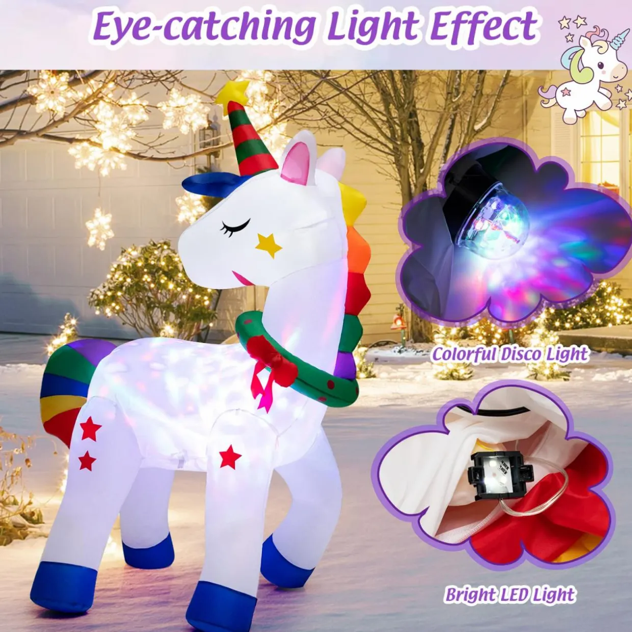 Tangkula 6 FT Christmas Magic Unicorn