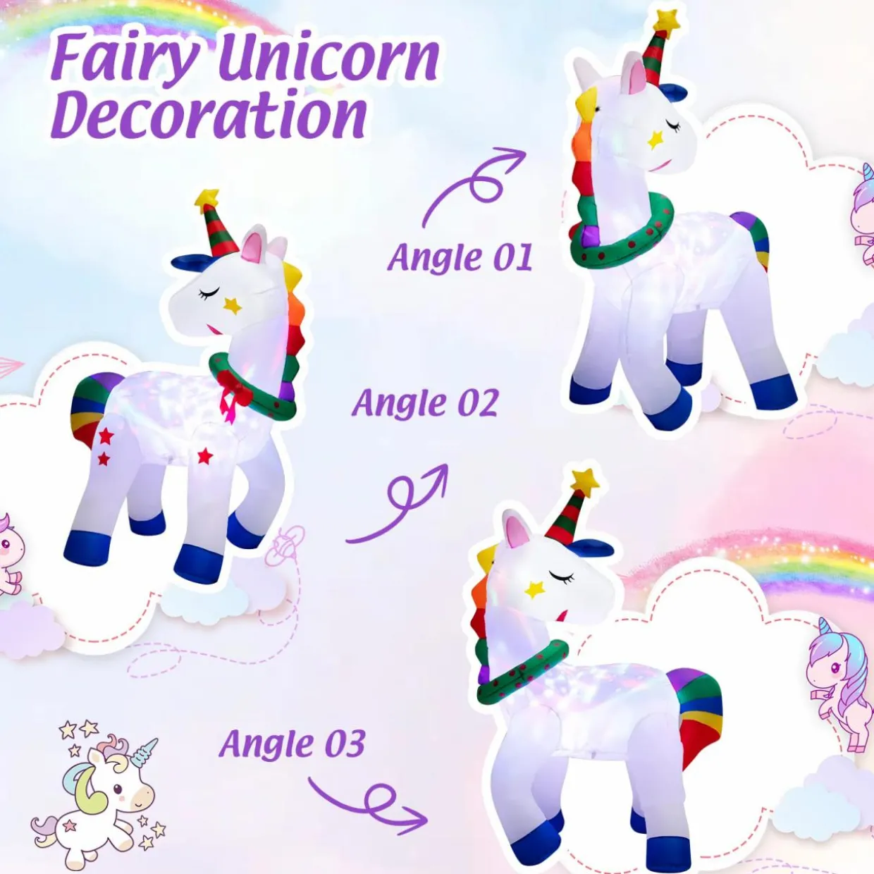 Tangkula 6 FT Christmas Magic Unicorn