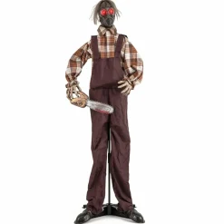 Tangkula 5.7 FT Halloween Animated Shaking Haunted Man with Chainsaws