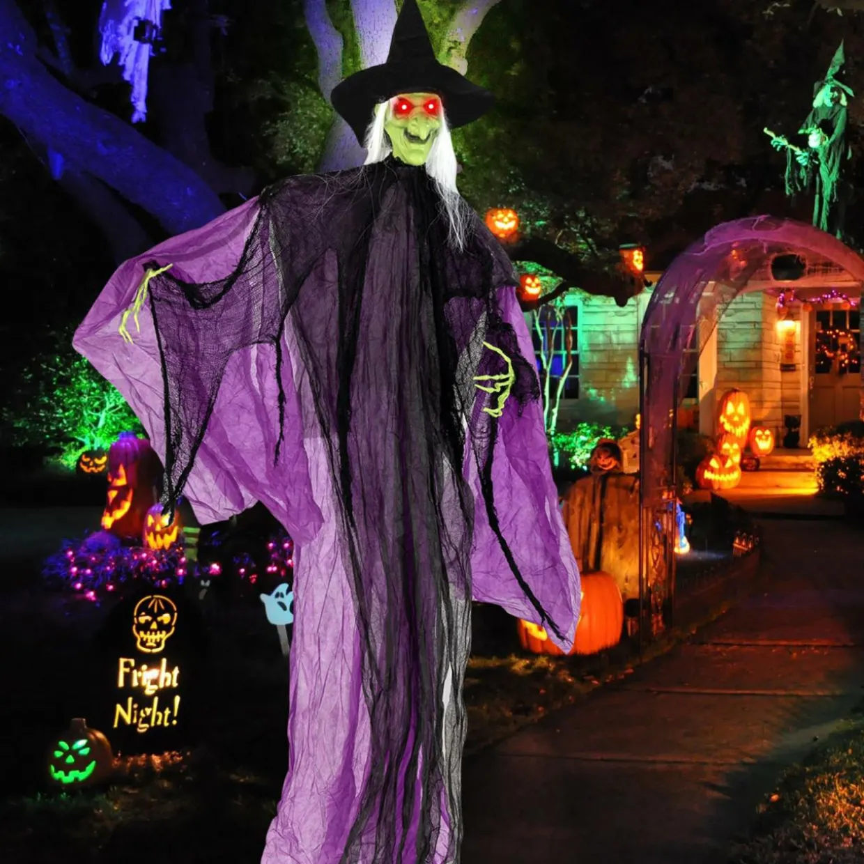 Tangkula 7.2 FT Halloween Animatronic Standing Witch