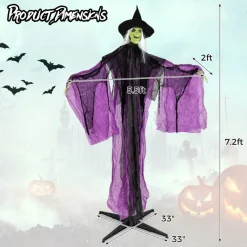 Tangkula 7.2 FT Halloween Animatronic Standing Witch