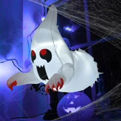 Tangkula 3.3 FT Halloween Inflatable Ghost Broke Out from Window