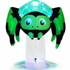 Tangkula 6 FT Halloween Inflatable Spider with Multi-Color Rotating Light