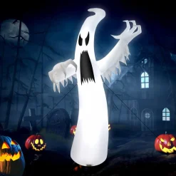 Tangkula 12 FT Halloween Inflatable Ghost, Quick Blow up Halloween Decoration, Giant Inflatable Specter with Bright LED Lights