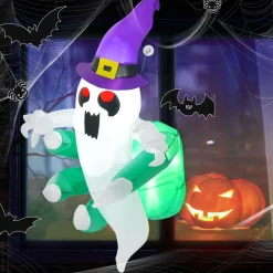 Tangkula 3.6 FT Halloween Inflatable Ghost Broke Out from Window