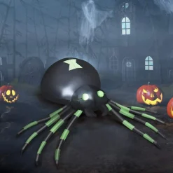 Tangkula 6 Ft Halloween Inflatable Spider, Spider with LED Lights Outdoor Indoor Halloween Decorations