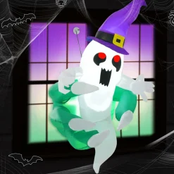 Tangkula 3.6 FT Halloween Inflatable Ghost Broke Out from Window