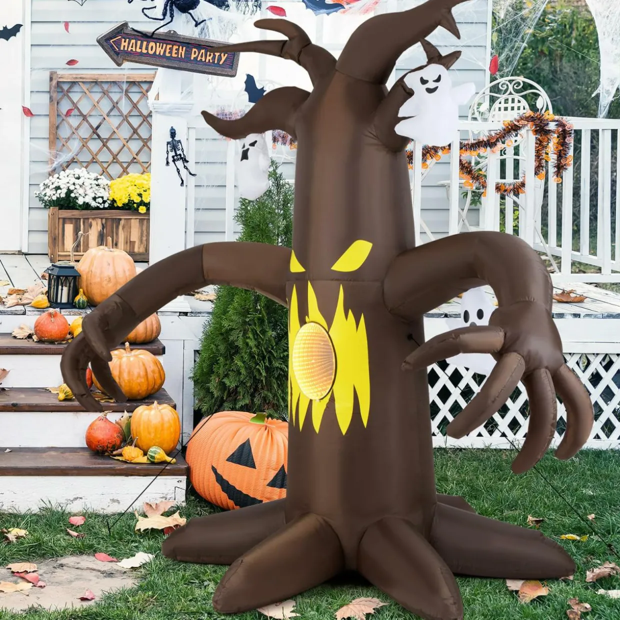 Tangkula 7.8 FT Halloween Inflatable Scary Dead Tree