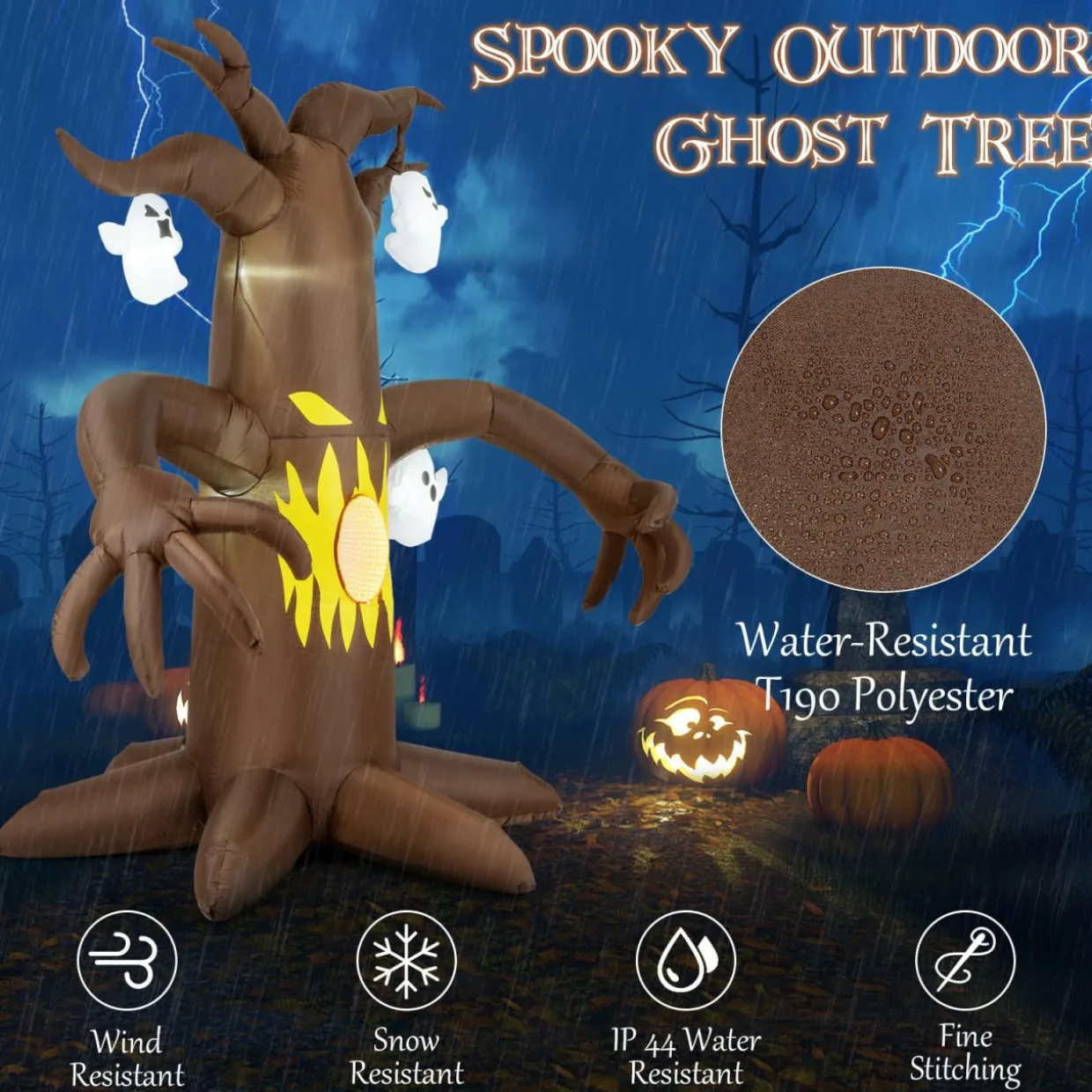 Tangkula 7.8 FT Halloween Inflatable Scary Dead Tree