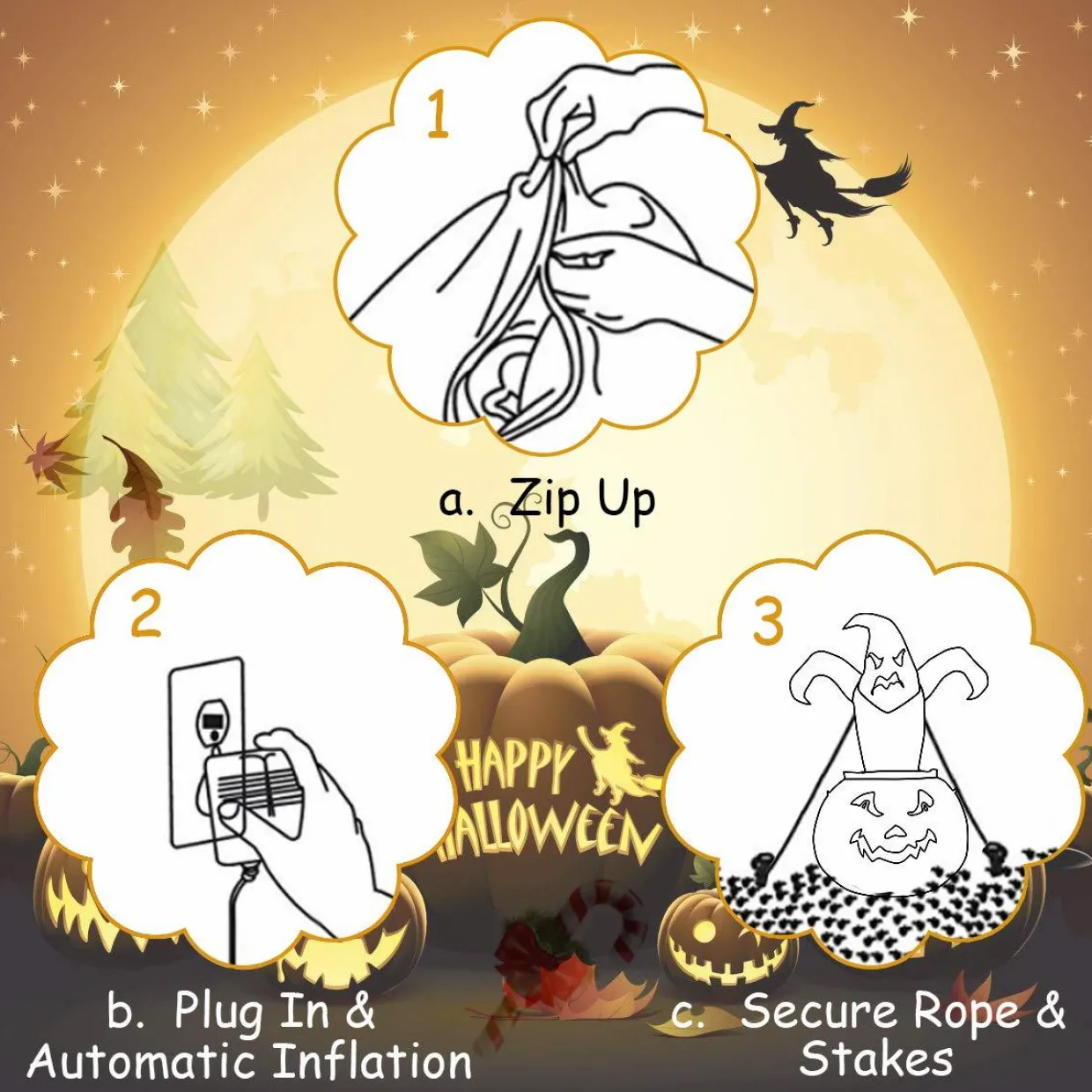 Tangkula 6 FT Halloween Inflatable Ghost in Pumpkin, Blow-up Ghost with Internally LED Bulb & Waterproof Fan