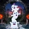 Tangkula 4 FT Halloween Lighted Stacked 3 Ghosts