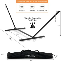 Tangkula 12.5 ft Hammock Stand Only, 2 Person Heavy Duty Steel Hammock Frame with 2 Hanging Chains