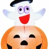 Tangkula 4.9 FT Inflatable Ghost in Pumpkin Halloween