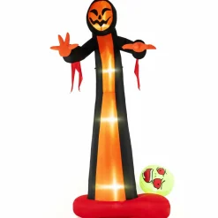 Tangkula 12 FT Inflatable Grim Reaper Ghost, Large Halloween Inflatables with Built-in LED Lights and Scary Skull