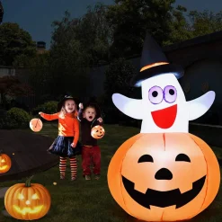 Tangkula 4.9 FT Inflatable Ghost in Pumpkin Halloween