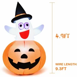 Tangkula 4.9 FT Inflatable Ghost in Pumpkin Halloween