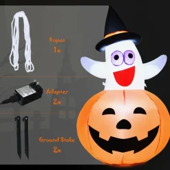 Tangkula 4.9 FT Inflatable Ghost in Pumpkin Halloween