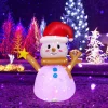Tangkula 4 FT Lighted Christmas Inflatable Snowman with 360° Rotating Colorful LED Light