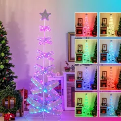 Tangkula 7 FT Lighted Spiral Christmas Tree