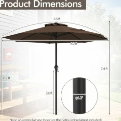 Tangkula 8.5 FT Outdoor Patio Umbrella