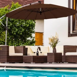 Tangkula 10 FT Patio Offset Umbrella, Outdoor Cantilever Umbrella