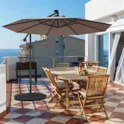 Tangkula 10 FT Patio Offset Umbrella with 360 Degree Rotation