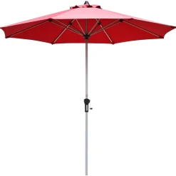 Tangkula 9 ft Patio Umbrella, Outdoor Market Table Umbrella with 1.5" Aluminum Pole